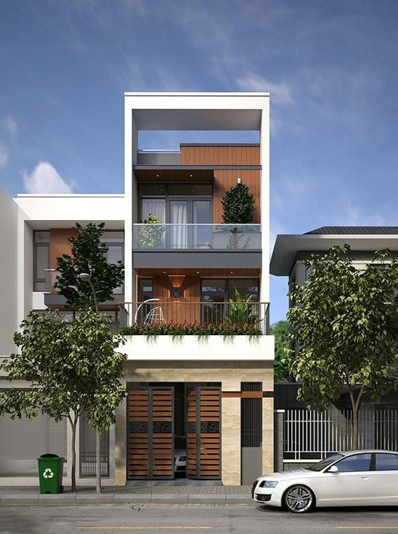 Nhà ống mái bằng vuông vức khá được ưa chuộng vì sự đơn giản cũng như tiết kiệm chi phí đáng kể so với mái thái hay mái nhật. Ảnh: Wedo