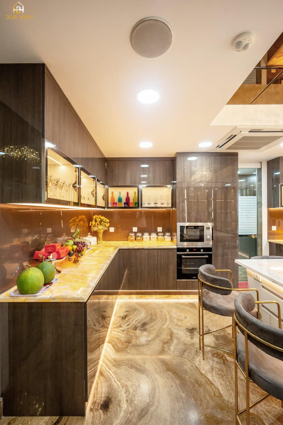 Góc bếp gọn gàng và ngăn nắp.