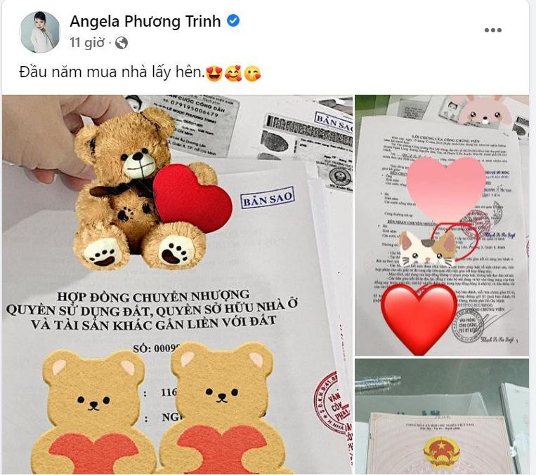 Cách đây không lâu, Angela Phương Trinh còn khiến dân tình "mắt chữ A, mồm chữ O" khi thông báo mới tậu căn nhà trị giá 15 tỷ đồng để "lấy hên" cho đầu năm mới. Ảnh chụp màn hình