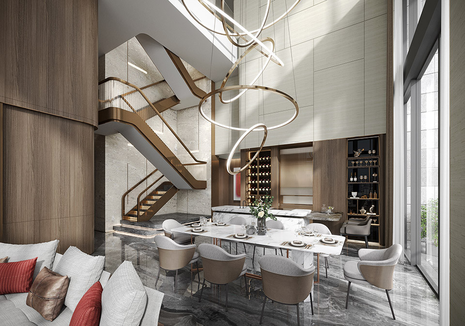 Căn hộ của Hà Anh Tuấn nằm trên tầng 45 của một khu chung cư cao cấp ở quận 1, ven sông Sài Gòn, giá lên tới 100 tỷ đồng. Ảnh: Grand Marina