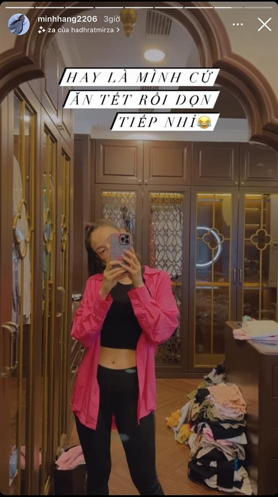 Trên trang cá nhân, Minh Hằng vừa chia sẻ hình ảnh chuẩn bị "thay áo mới" cho cơ ngơi bạc tỷ chuẩn bị đón Tết Nhâm Dần 2022. Ảnh: Instagram