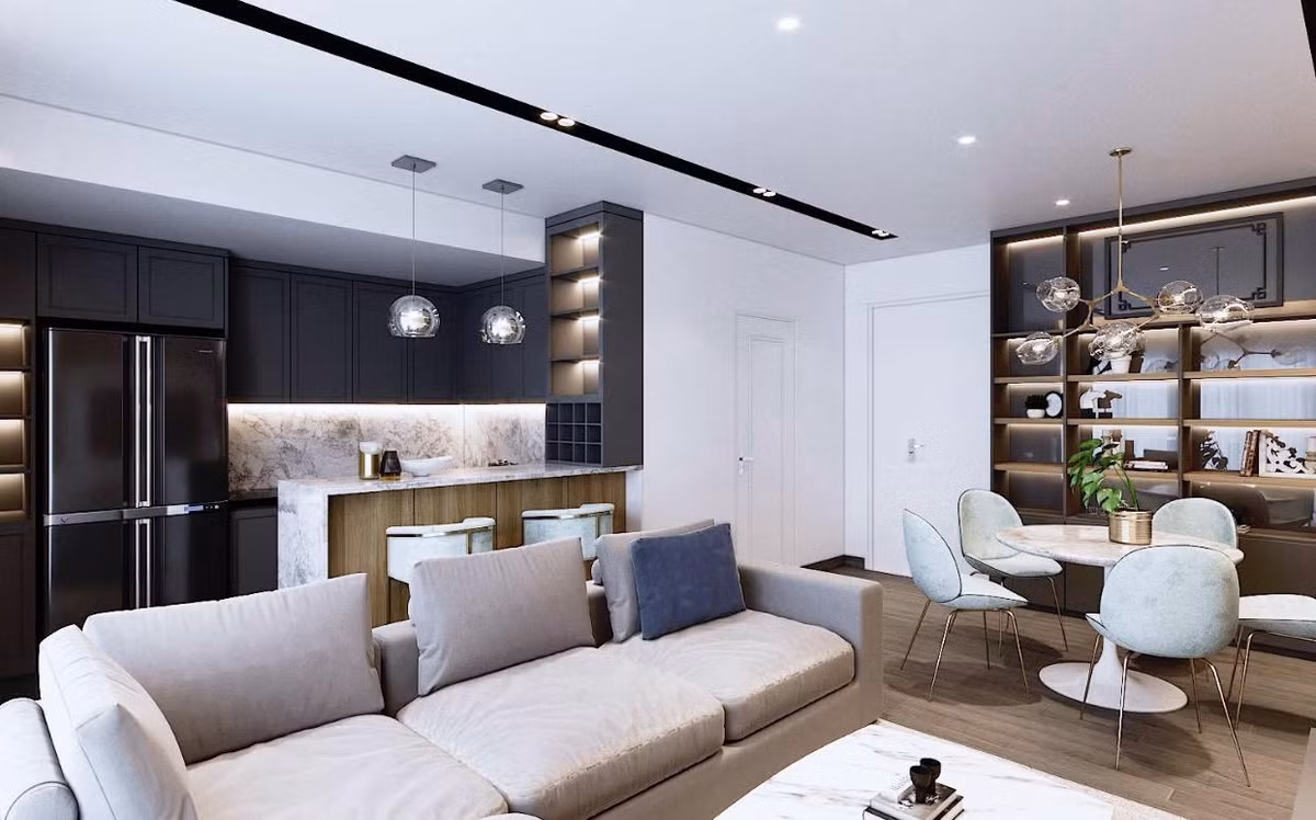 Nữ diễn viên chọn tông màu xám và trắng làm chủ đạo cho căn hộ. Đây là màu sắc cô yêu thích vì mang lại cảm giác nhẹ nhàng, tinh tế và sang trọng. Ảnh: Dân việt