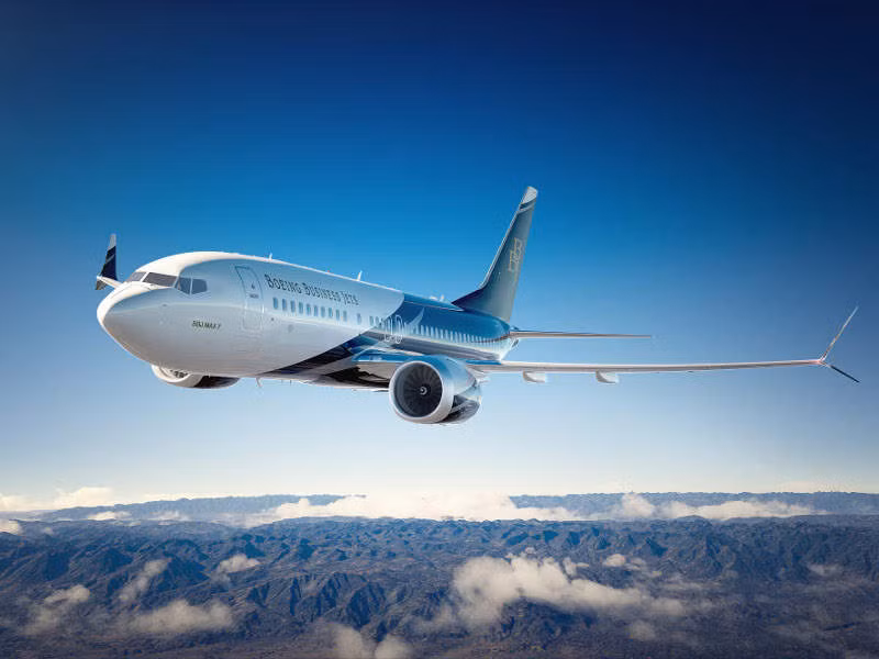 Boeing lần đầu tiên công bố nội thất máy bay tư nhân sang trọng mới nhất của hãng BBJ MAX 7 tại hội nghị Hiệp hội Hàng không Kinh doanh Quốc gia 2018 ở Orlando, Florida (Mỹ).