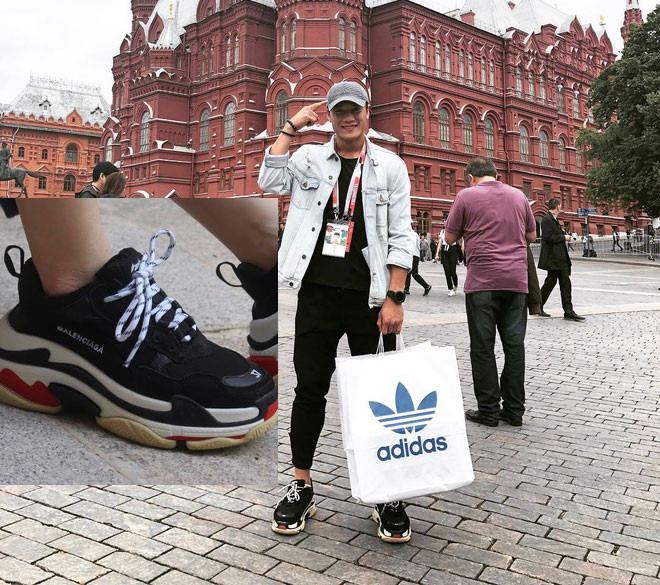 Một đôi giày hàng hiệu khác của Bùi Tiến Dũng có giá khoảng 18,2 triệu đồng. Ảnh: Dân Việt