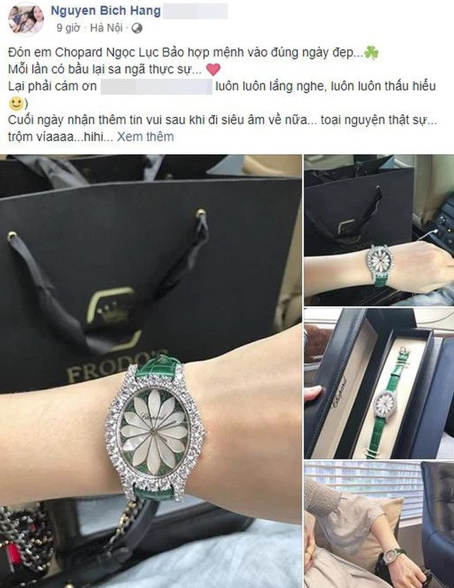 Hot mom 8X cũng sở hữu nhiều trang sức đắt đỏ. Ảnh: FB Hằng Túi