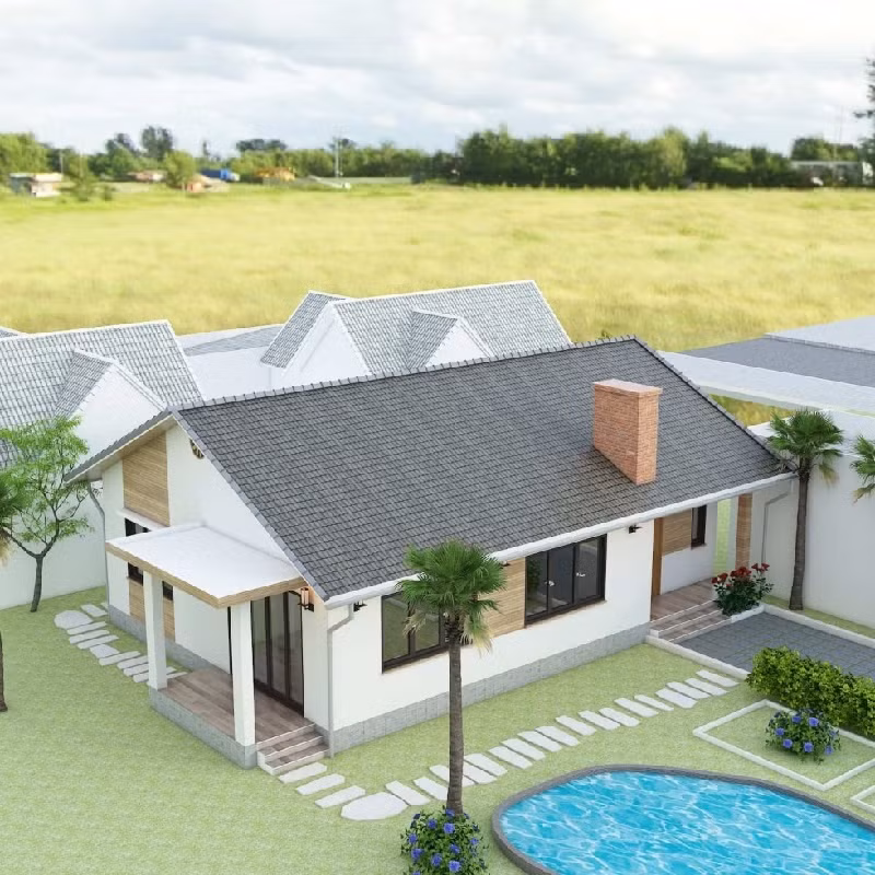 Nếu diện tích không rộng, gia chủ có thể lựa chọn hồ bơi mini ngay trong khuôn viên sân vườn. Ảnh: Htsport