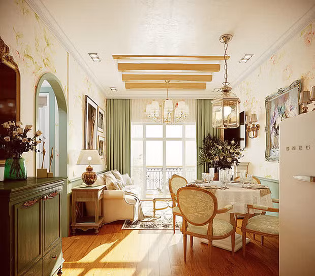 Căn hộ của Hoà Minzy rộng khoảng 50m2, được thiết kế theo phong cách vintage châu Âu xinh xắn.