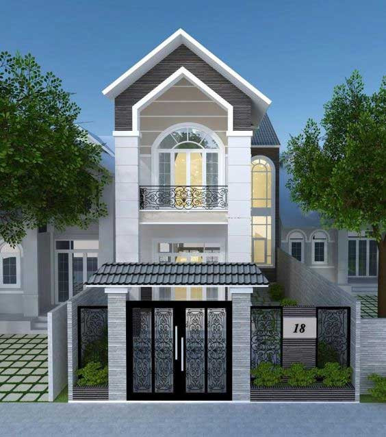 Mẫu nhà ống mái thái phù hợp với các gia đình ở thành phố với diện tích đất hạn hẹp. Ảnh: Xaydungso