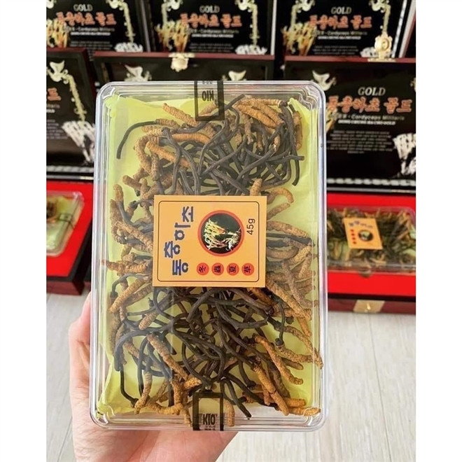 Ngoài cây cảnh, những sản phẩm “siêu sang” như đông trùng hạ thảo Tây Tạng nguyên con 100% tự nhiên với giá hàng chục triệu đồng đến hàng tỷ đồng cũng là quà Tết được giới đại gia săn lùng. Ảnh: Shopee