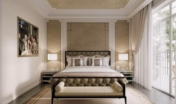 Phòng ngủ lớn và siêu đẹp của vợ chồng Mạnh Trường.