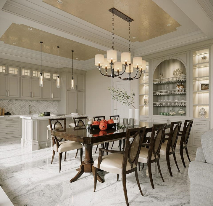 Khu vực bàn ăn sang trọng và hiện đại.