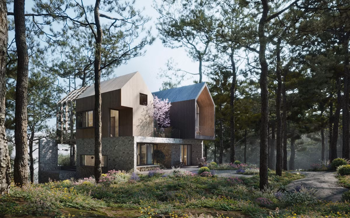 Hệ cửa kính lớn lấy sáng, lấy gió cho căn nhà.