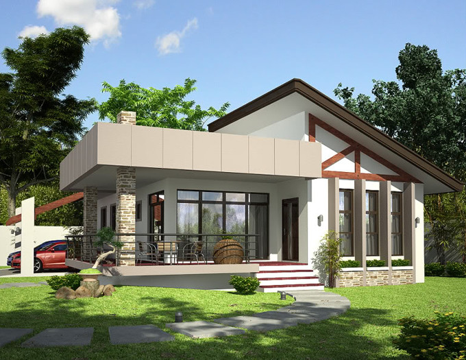 Mẫu nhà 1 tầng có vườn phù hợp với các khu đất rộng, gia đình có con nhỏ hoặc người già. Ảnh: Kantechpaint