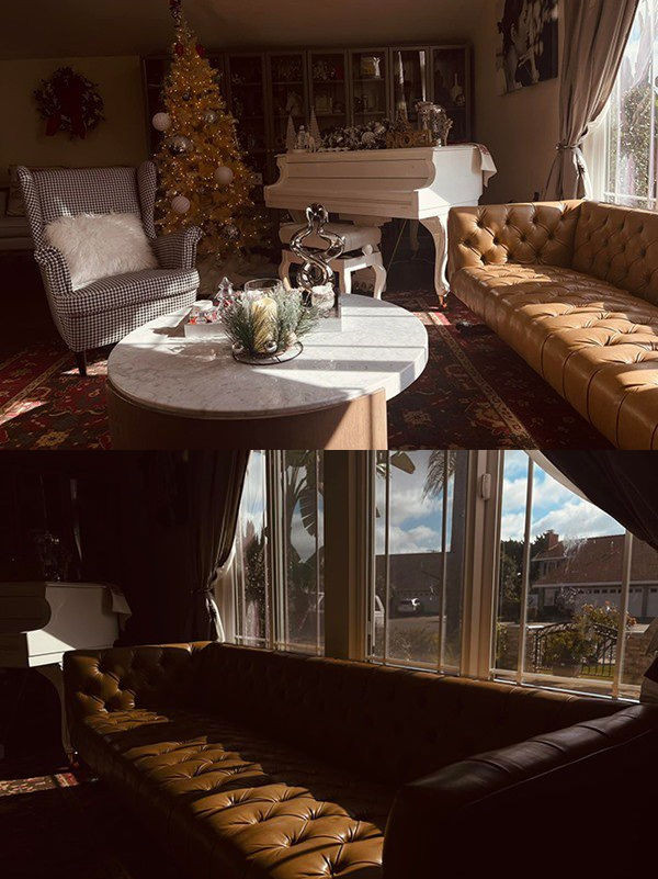 Nhà mới của Hồng Nhung có diện tích hơn 200m2, được thiết kế theo phong cách tân cổ điển với gam be - vàng chủ đạo.