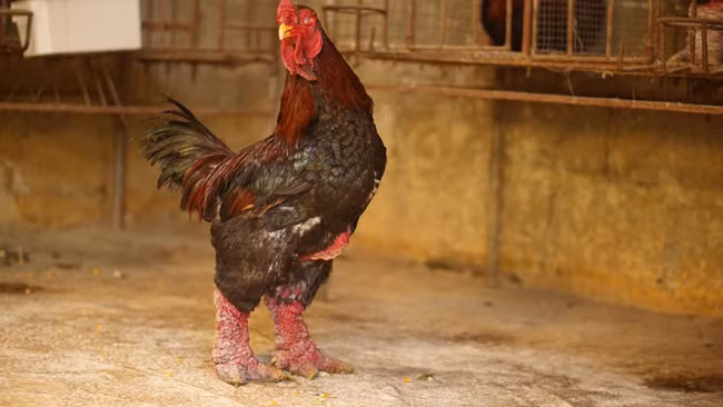 Gà Đông Tảo hay Đông Cảo là giống gà quý hiếm được giới nhà săn lùng làm quà biếu mỗi dịp Tết đến. Ảnh: Dân Việt