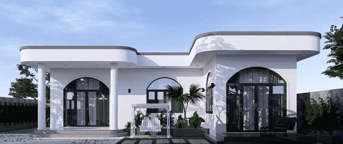 Với thiết kế mái bằng, gia chủ có thể tận dụng để trồng thêm rau hoặc lắp tấm năng lượng mặt trời. Ảnh: Internet