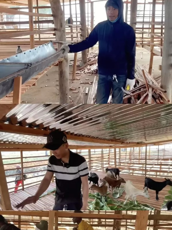 Để hoàn thành hệ thống chăn nuôi này sẽ tốn khoảng vài trăm triệu tiền đầu tư. Dự án chăn nuôi 500 con dê cũng là một phần trong kế hoạch xây dựng trang trại này. Nguồn ảnh: Quang Linh Vlog