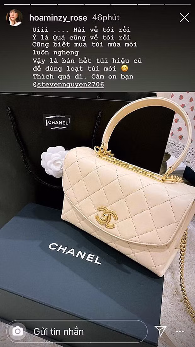 Nhiều lần dân tình phải ghen tị vì món quà sang trọng mà Minh Hải dành cho Hoà Minzy. Ảnh: FBNV