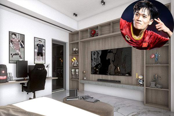 Hoàng Đức sinh năm 1998 tại tỉnh Hải Dương. Năm vừa qua, chàng tiền vệ trẻ tuổi đã góp phần lớn tiền để xây nhà mới cho bố mẹ. Ảnh: Vietnamnet