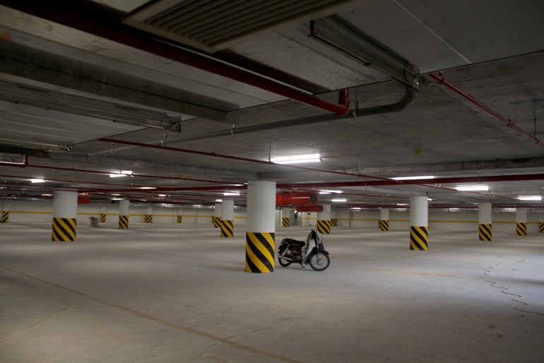 Tầng hầm là khu vực để xe công cộng và hệ thống hạ tầng, phòng kỹ thuật. Ảnh: Dân trí