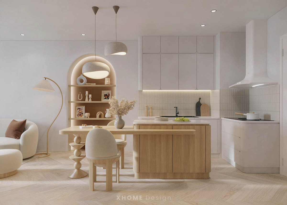 Có thể thấy, căn hộ của Huyền Lizzie sẽ cải tạo theo phong hiện đại pha chút Wasabi nhẹ nhàng, thư giãn. Ảnh: FB Phan Minh Huyền