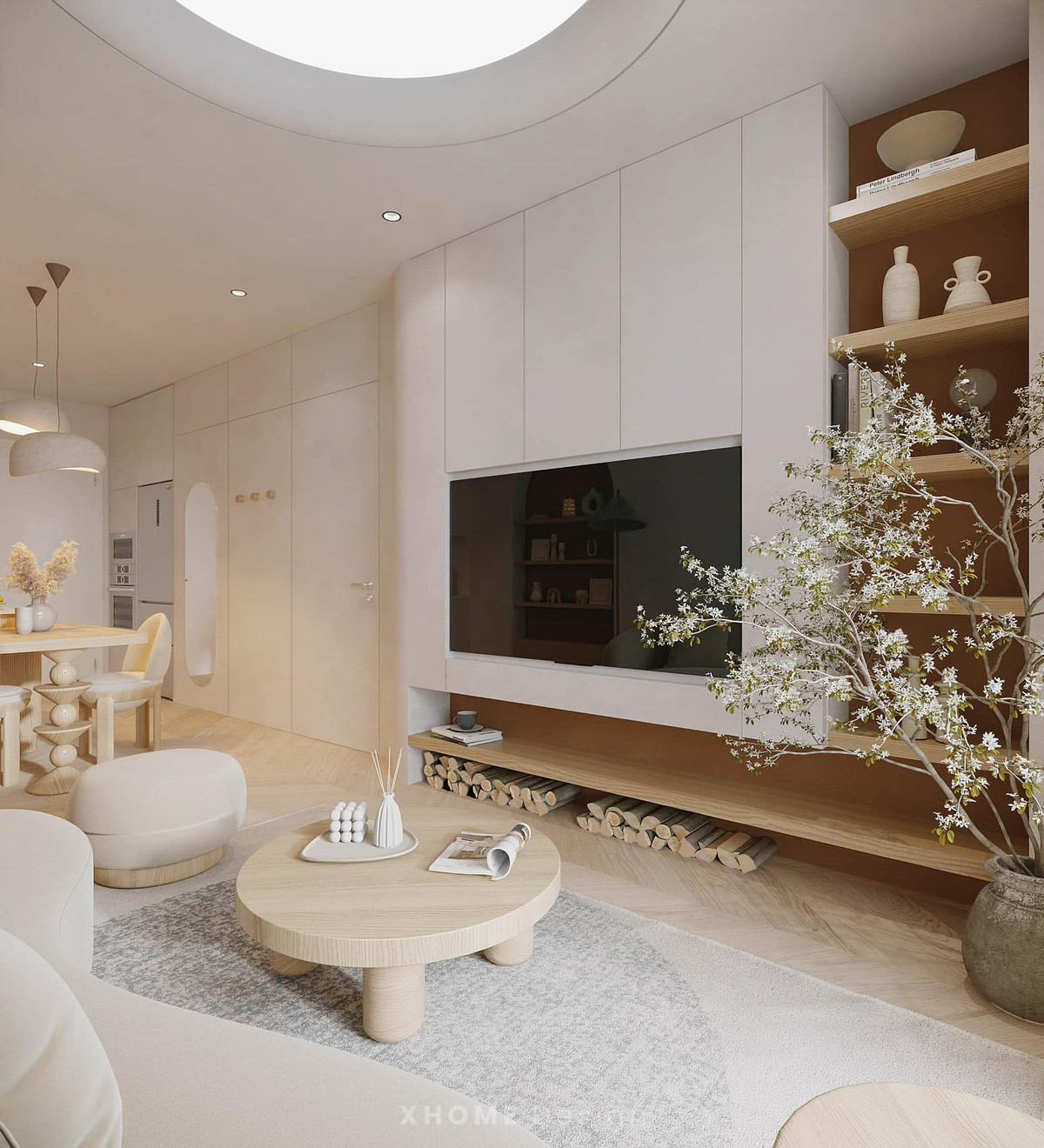 Đồ nội thất, tranh ảnh và cây cối trang trí của nữ diễn viên theo phong cách tối giản. Ảnh: FB Phan Minh Huyền