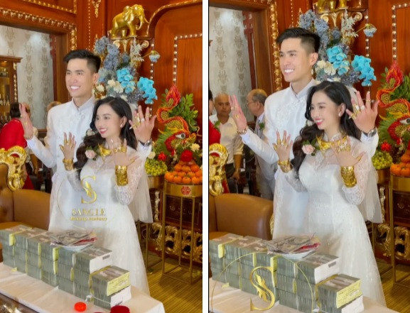 Ngoài số hồi môn khủng, gia đình nhà gái còn chi 600 triệu để mua hoa tươi trang trí cho bữa tiệc. Ảnh chụp màn hình