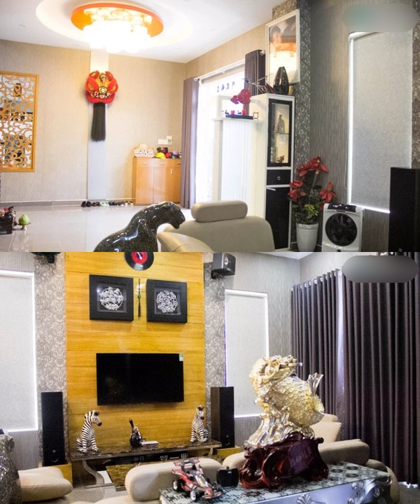 Nội thất và thiết kế trong nhà NSƯT Kim Tử Long được làm theo sở thích của nam nghệ sĩ từ màu tường tông xám trắng đến kiểu dáng cửa chính được thay đi thay lại nhiều lần. Ảnh: Yan