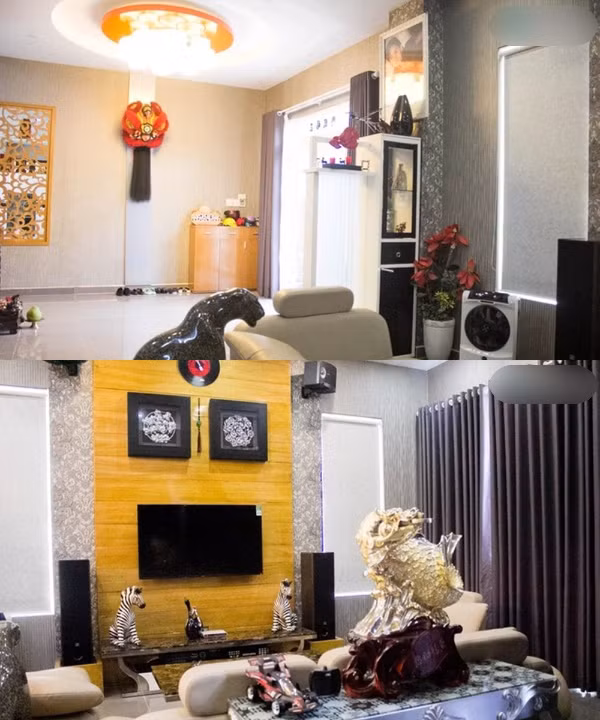 Nội thất và thiết kế trong nhà NSƯT Kim Tử Long được làm theo sở thích của nam nghệ sĩ từ màu tường tông xám trắng đến kiểu dáng cửa chính được thay đi thay lại nhiều lần. Ảnh: Yan