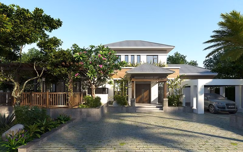  Biệt thự mini thường có diện tích một sàn khoảng 100m2, bố trí thiết kế 1, 2, 3 tầng. Ảnh: Wedo