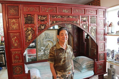 Chiếc long sàng dành thời Vua Tự Đức trị giá 1 triệu USD. Ảnh: Cand.