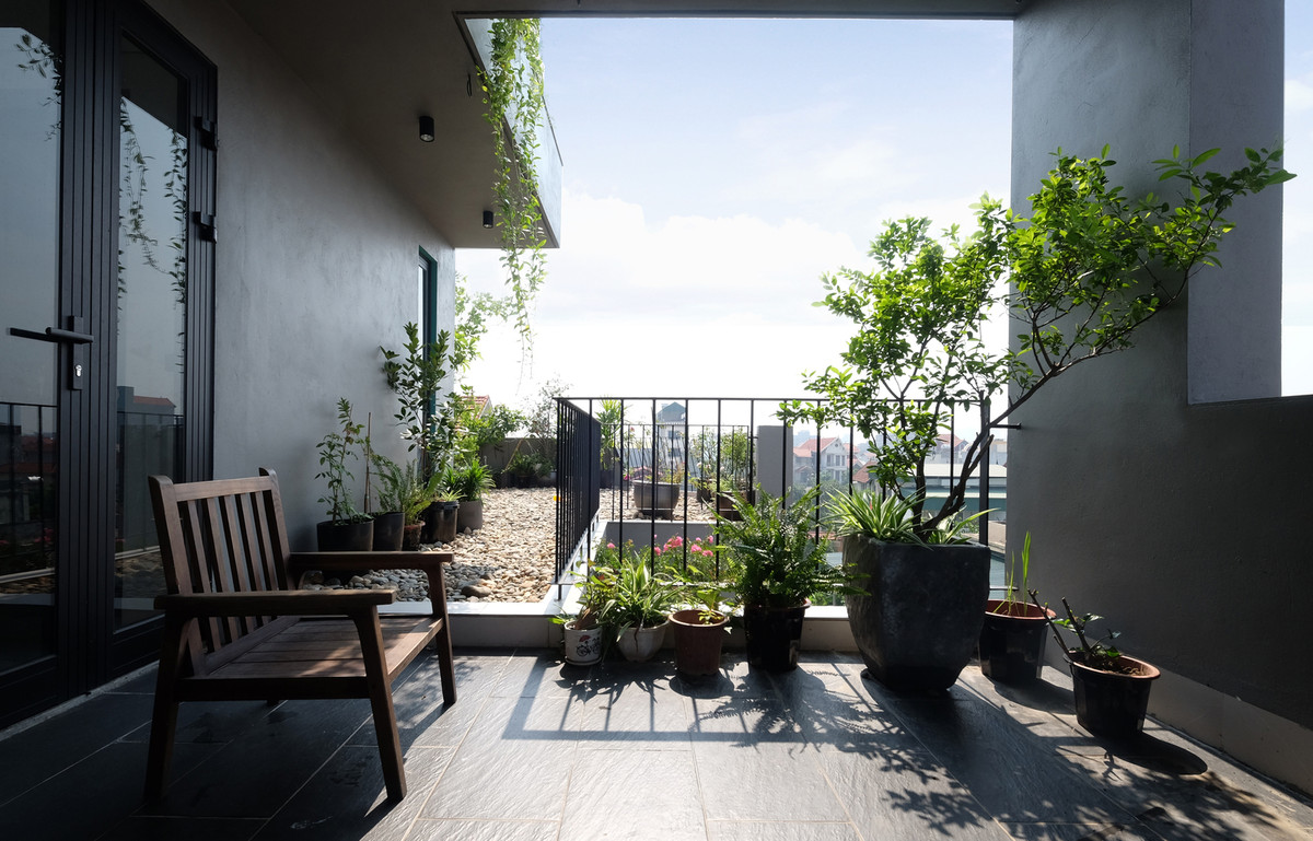 Hàng ngày, trẻ sẽ được tham gia các hoạt động tương tác trên sân thượng như: trồng và chăm sóc cây xanh, trò chơi sáng tạo với những ngôi nhà bằng đá cuội, ngăn cách chúng với điện thoại thông minh, iPad, ti vi...