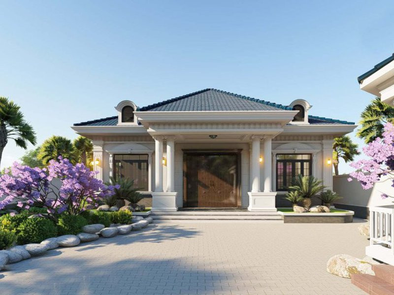 Điểm nhấn của ngôi nhà là phần mái được bố trí thêm cửa sổ áp mái ở 2 nhằm tạo thêm điểm nhấn đặc biệt cho không gian ngoại thất. Ảnh: Noithatalpha