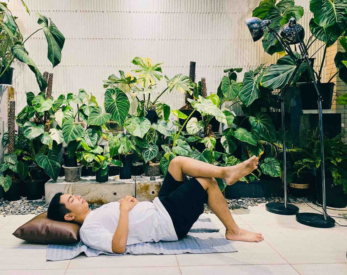 Vườn kiểng lá cũng trở thành nơi nghỉ ngơi, thư giãn của cặp đôi. Ảnh: FBNV