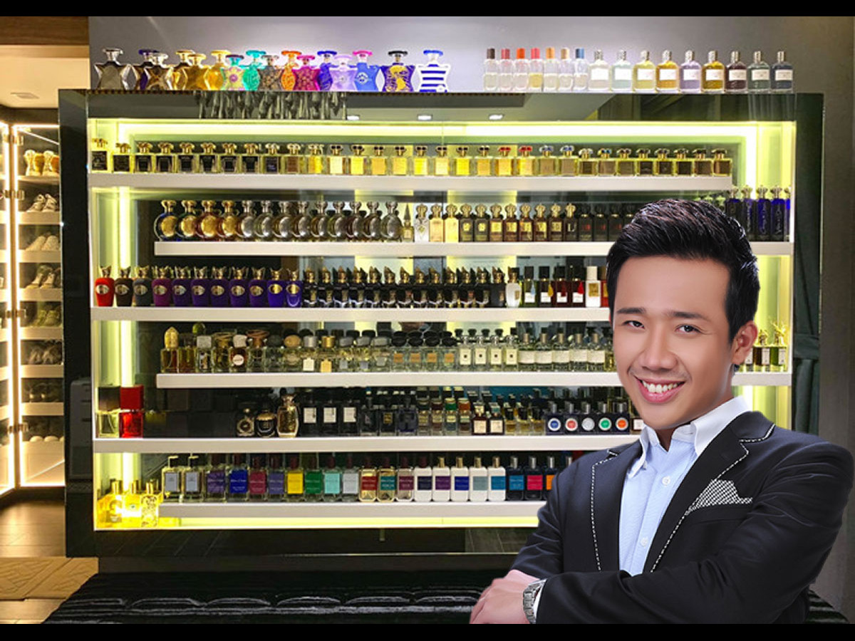 Trấn Thành có niềm đam mê đặc biệt đối với nước hoa. Bản thân anh cũng từng nhận định mình là “người đàn ông thơm nhất Việt Nam” vì thói quen liên tục mua nước hoa không quan tâm giá cả đắt ra sao. Ảnh: Techz