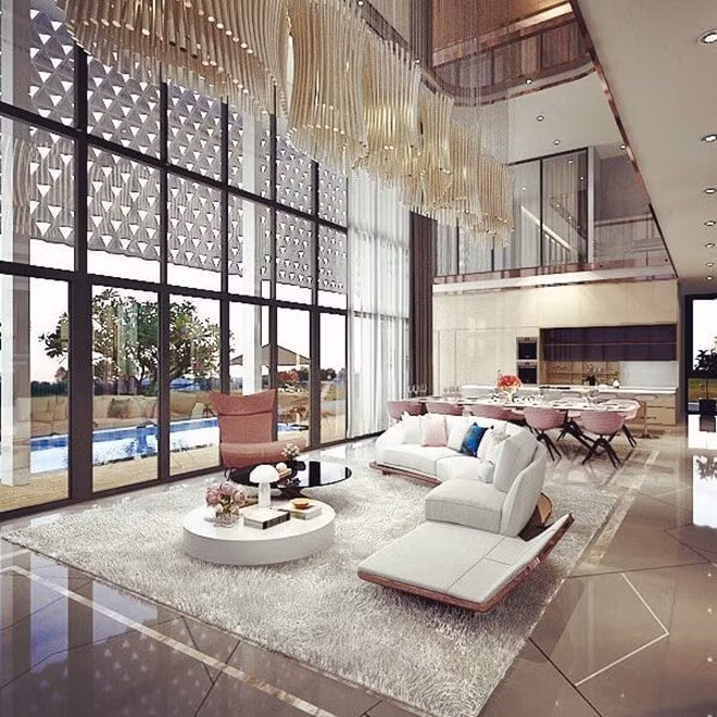 Căn biệt thự của Ngọc Trinh gồm 4 tầng được thiết kế thông minh, có không gian mở, tận dụng nguồn ánh sáng tự nhiên. Ảnh: FBNV