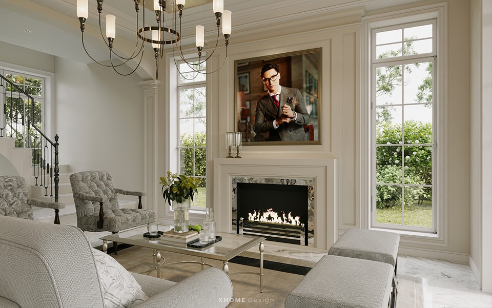 Diễn viên Mạnh Trường sử dụng nhiều cửa kính giúp căn nhà trở nên rộng rãi và đón được nhiều ánh sáng tự nhiên.