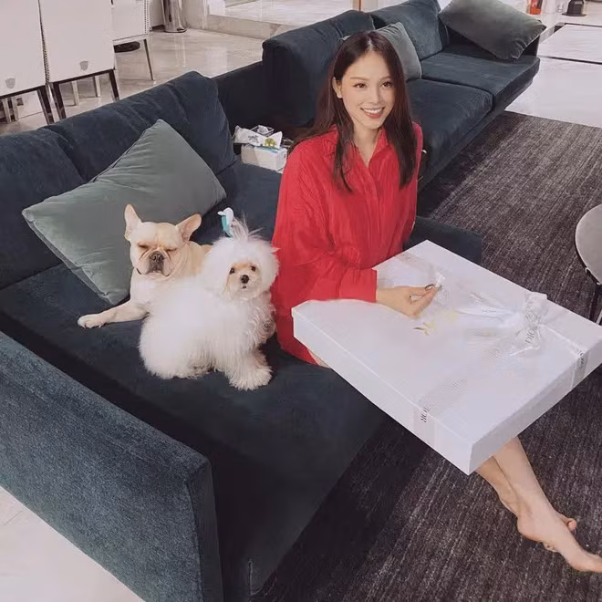 Phòng khách mang phong cách đơn giản, nhã nhặn với chiếc sofa vừa dài vừa rộng