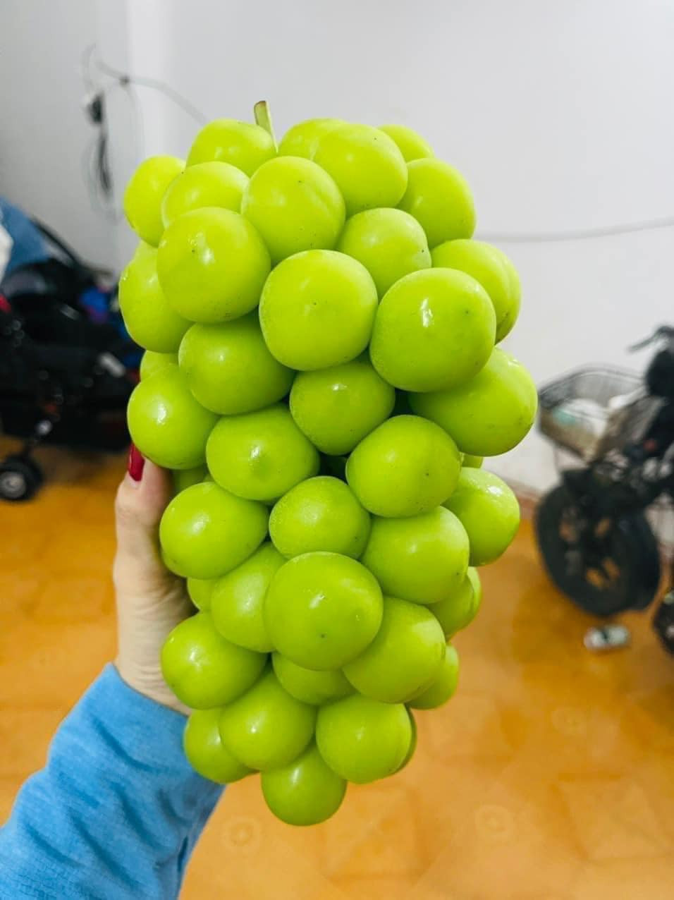 Theo chị Thảo, người bán quảng cáo là nho sữa giống Nhật, ăn giòn tan, ngọt lịm nhưng khi ăn thì không quá xuất sắc như lời quảng cáo.
