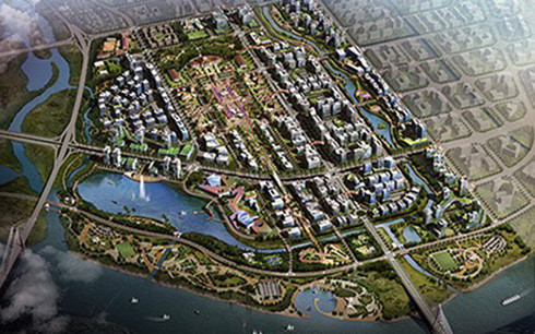 Nổi bật là Công trình nhà làm việc Thành ủy, HĐND, UBND thành phố Hải Phòng có tính biểu trưng cao, một trong những công trình quan trọng nhất của khu trung tâm hành chính - chính trị là được bố trí ở phía trước quảng trường. Ảnh: VOV