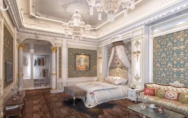 Cách thiết kế và trang trí trong phòng ngủ chẳng khác cung điện. Ảnh chụp màn hình Nhato