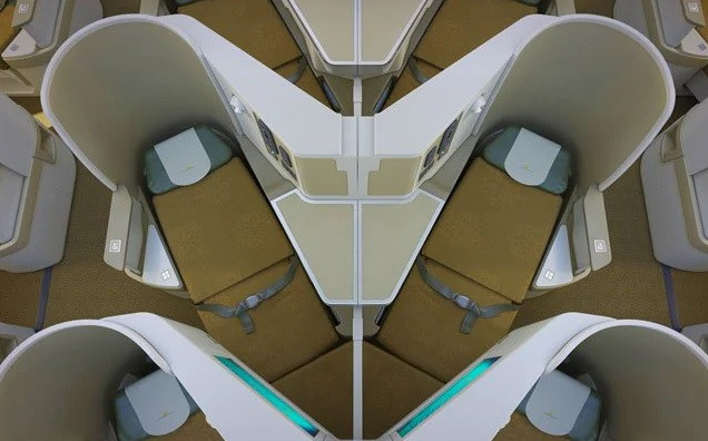 Boeing 787 là loại máy bay cỡ lớn với tốc độ đạt 945km/giờ. Máy bay Boeing 787 Vietnam Airlines có tới 274 chỗ ngồi trong đó 28 ghế hạng thương gia, 35 ghế hạng phổ thông đặc biệt, và 211 ghế hạng phổ thông. Ảnh: VNA