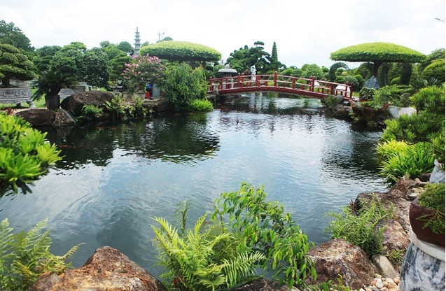 Chiều dài dài hồ là 65m, chiều rộng chỗ rộng nhất là 25m, chỗ nhỏ tầm 7 – 8m, mực nước luôn luôn để tầm 1,5 – 1,6m. Ảnh: Dân trí