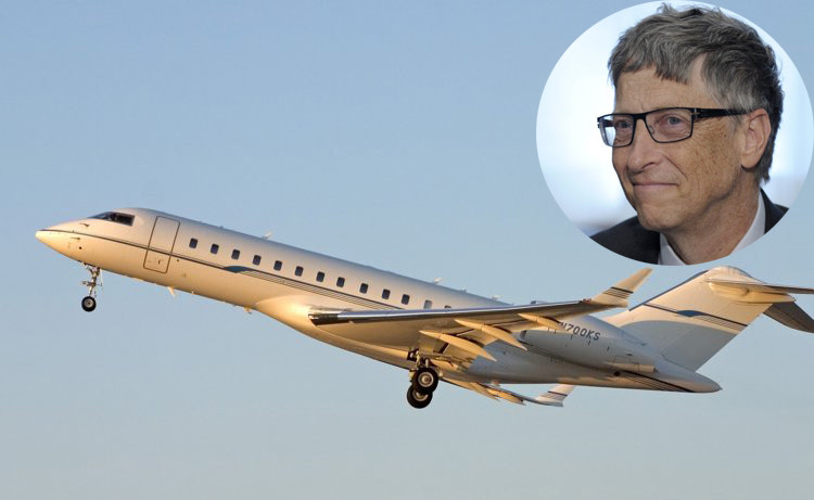 Tỷ phú Bill Gates sở hữu một chiếc máy bay tư nhân đường dài cực kỳ hiện đại, Bombardier Global Express có giá khoảng 40 triệu USD. Ảnh: BI