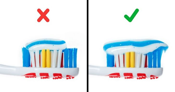 Để tăng doanh số bán hàng, các quảng cáo kem đánh răng bao giờ cũng có hình ảnh kem đánh răng phủ đầy chiếc bàn chải. Hình ảnh này khiến người tiêu dùng tưởng rằng lượng kem đánh răng lý tưởng phải giống như quảng cáo.