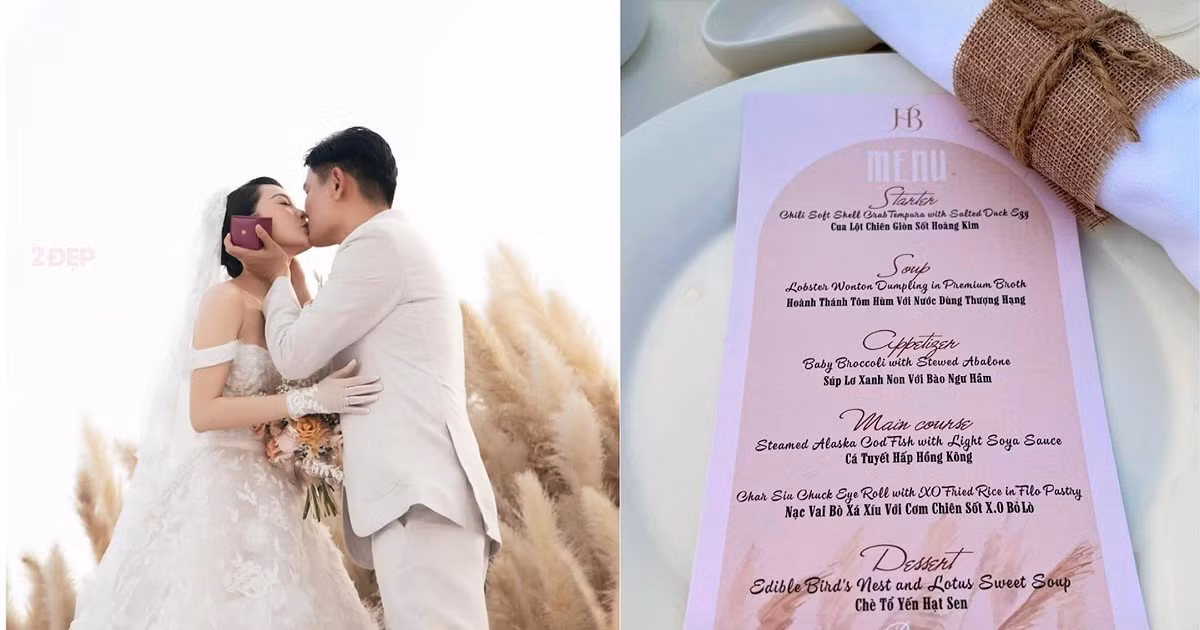 Không chỉ váy cưới, vợ chồng Minh Hằng còn chuẩn bị một menu tiệc cưới với nhiều món ăn sang chảnh. Ảnh: 2dep