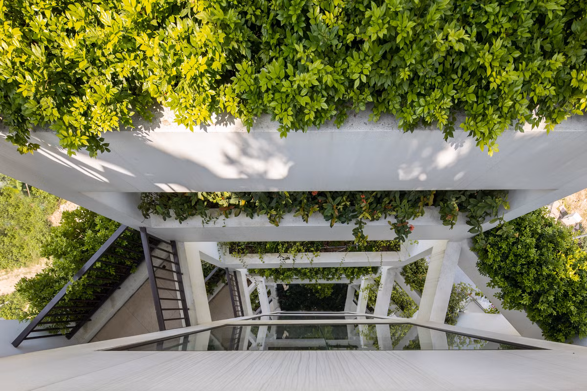 Giải pháp này vừa tạo cho mặt tiền độc đáo vừa giúp ánh sáng phân bổ vào bên trong, ngăn khói bụi và tiếng ồn hiệu quả hơn.