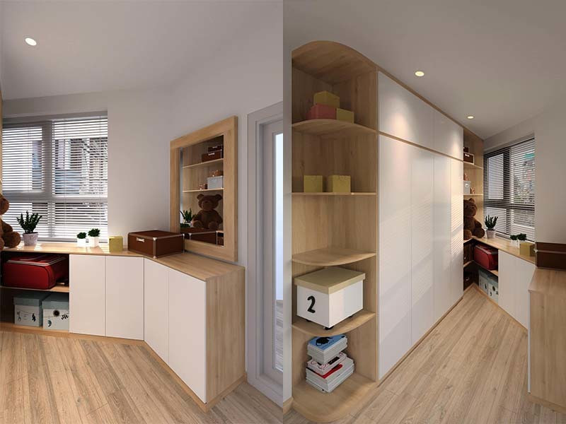 Căn phòng của hai tiểu công chúa được phủ bởi gỗ cao cấp và thiết kế hiện đại. Ảnh: FBNV