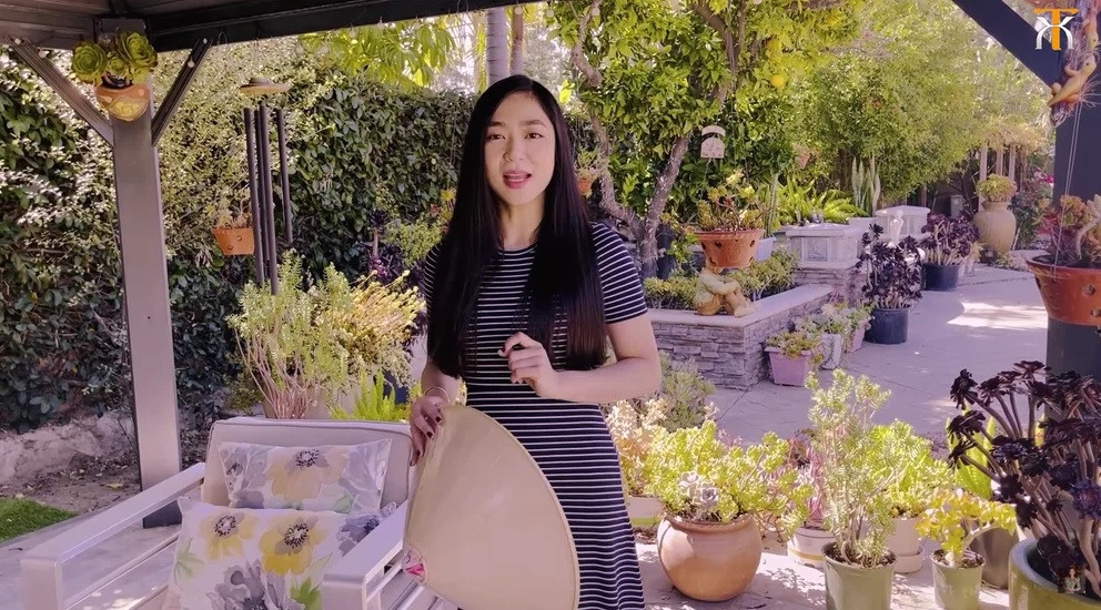 Trong khu vườn, Hà Thanh Xuân trồng rất nhiều cây. Đa số các cây đều được Hà Thanh Xuân mua về trồng từ khi còn nhỏ. Ảnh chụp màn hình