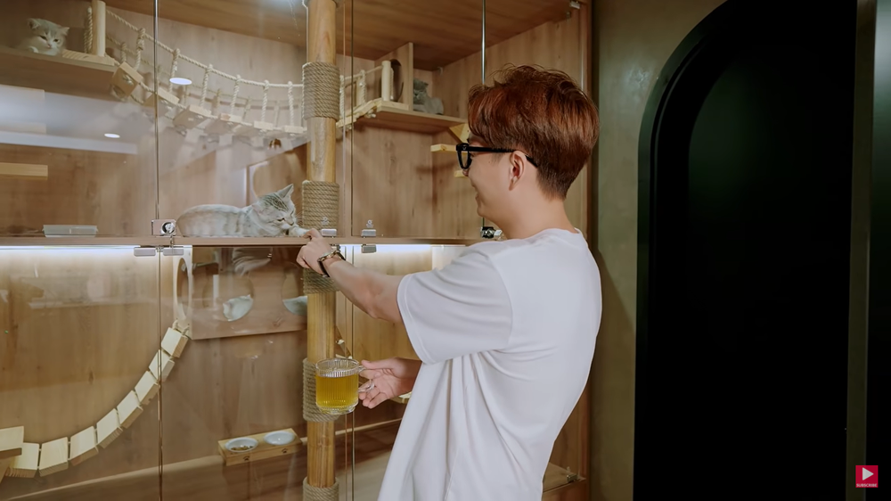 Trong nhà sử dụng nhiều đồ gỗ với tông màu trầm ấm. Ảnh chụp màn hình